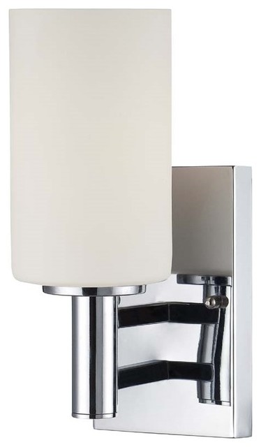 Wall Lamp, Chrome/Frost Glass Shade, E27 Type A 60W,Dci