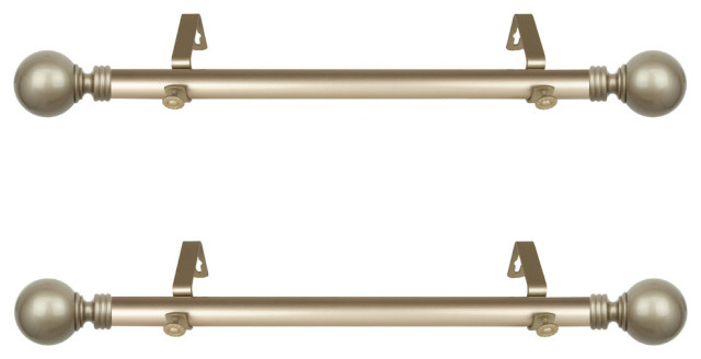 Chloe 1 Inch Dia Side Curtain Rod 12 20 Inches Long Set Of 2