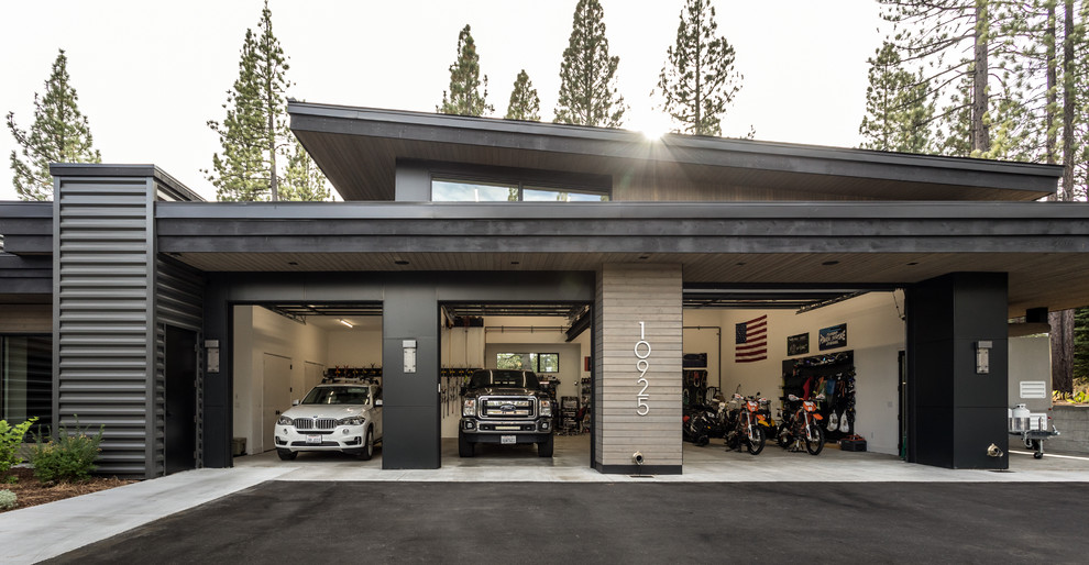 Photo of a contemporary garage in Sacramento.