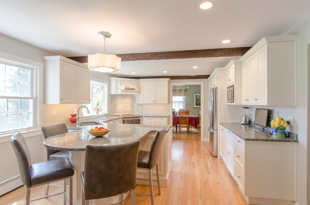 This is an example of a transitional kitchen in Boston.
