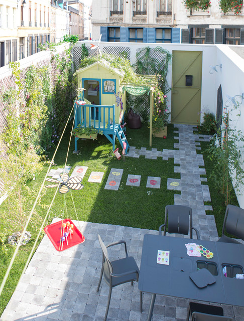 Terrasse contemporaneo-jardin
