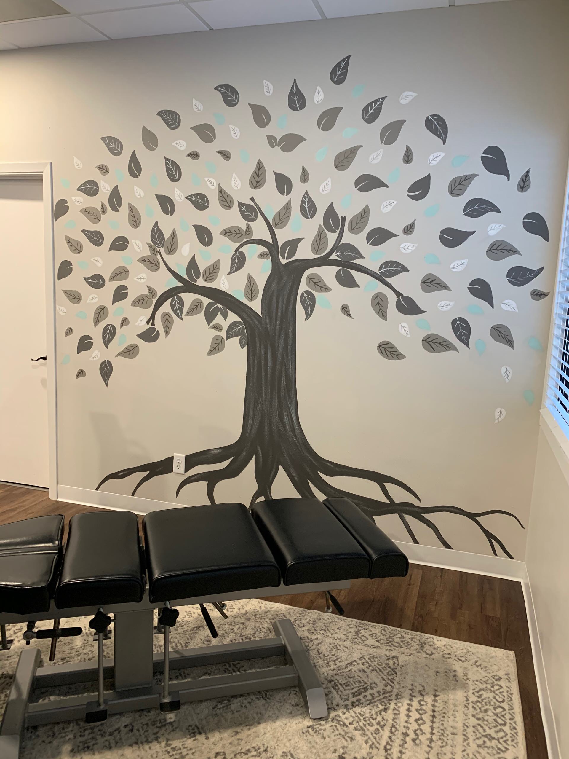 Patient Area with Custom Mural by Stacy