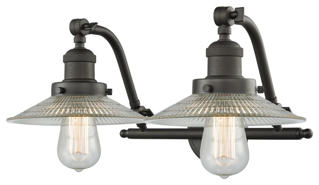 Innovations Lighting 515-2W Halophane Halophane 2 Light 18" Wide Bathroom Vanit