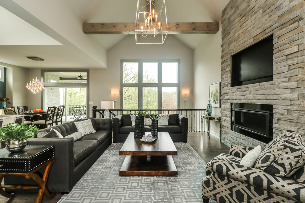 Inspiration for a transitional living room in Kansas City.