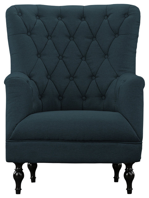 Wing Back Soft Chair Linen Fabric Button Sofa Armchairs W// Footstool Home Deco