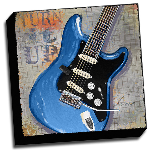Mix Artwork 16x16 Canvas Prints And Posters By Picture It Mix Artwork 16x16 Canvas Blue Guitar