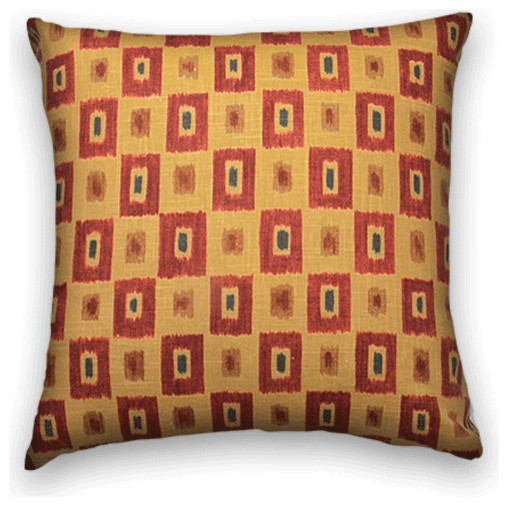 Red Brown Geometric Throw - Traditional - Decorative Pillows - by Cody & Cooper Designs