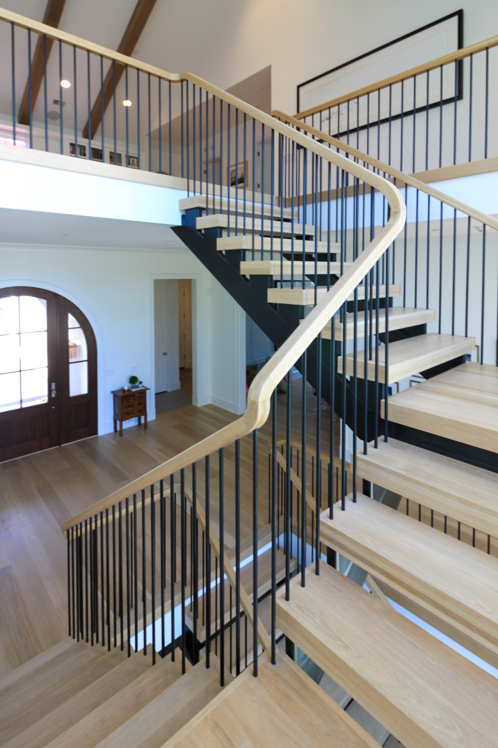 96_Dramatic cantilevered no-riser staircase, Bethesda, MD 20814