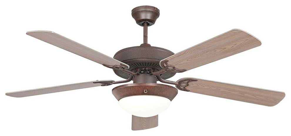 Traditional 52&quot; California Home Rubbed Bronze Ceiling Fan with Light