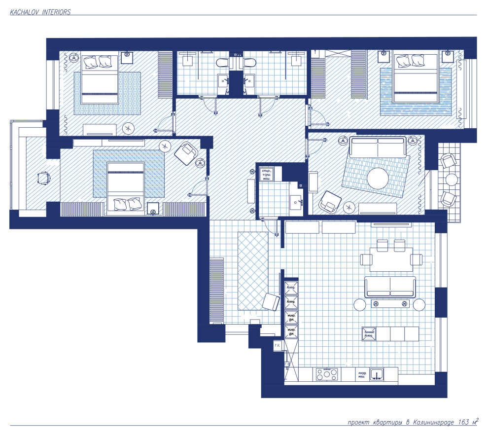 Квартира площадью 163 кв.м в Калининграде