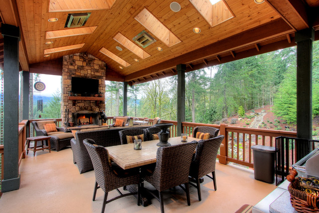 Two Level Covered Deck - Rustic - Deck - Seattle - by ...