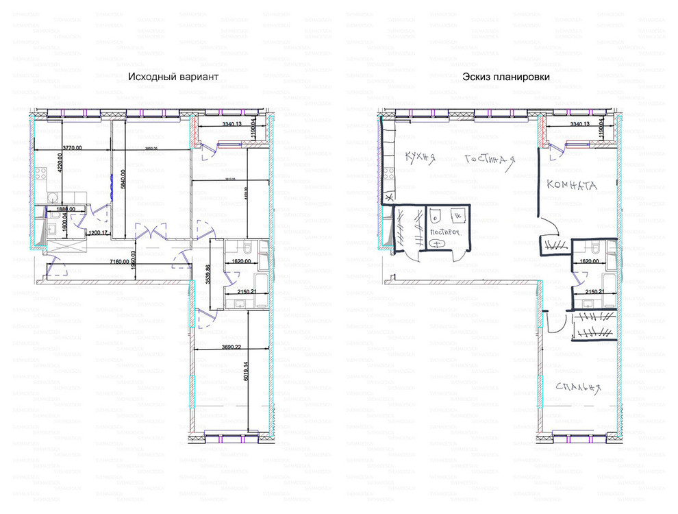 Идеи перепланировки для многокомнатных квартир