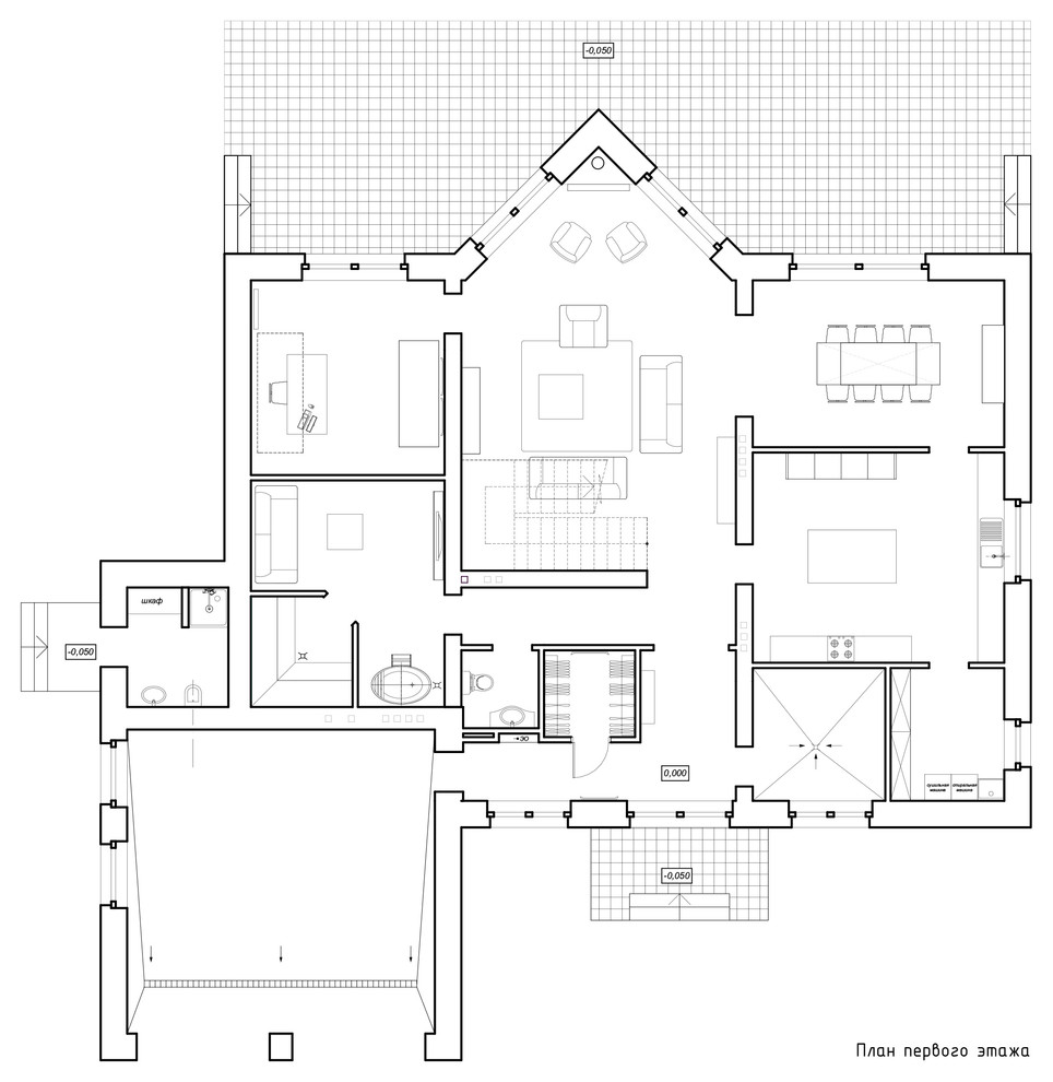 Интерьер загородного дома в классическом стиле.