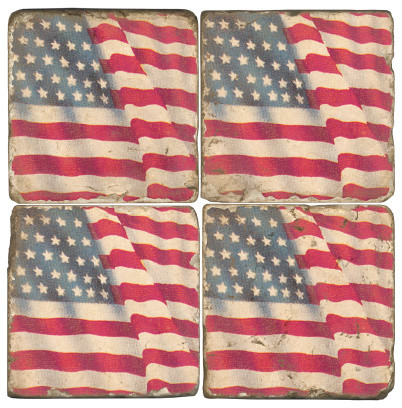 American Flag Coasters, Set of 4