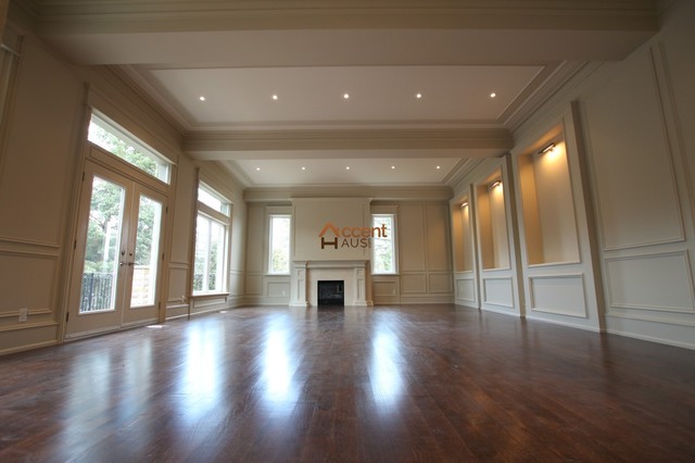 Modern Coffered Ceiling In Living Room In A House