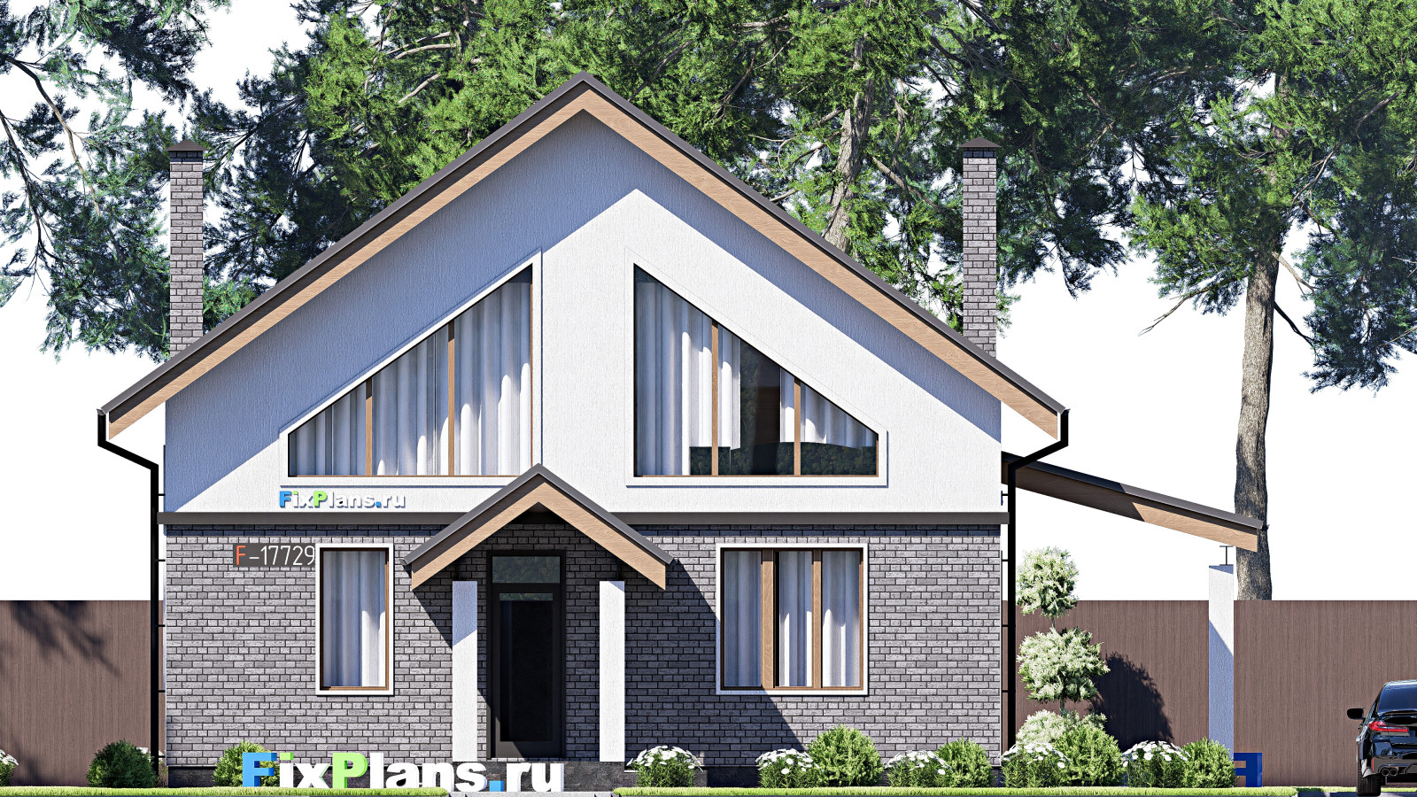 Проект дома с мансардой 12х13 м S176м2 F-17729