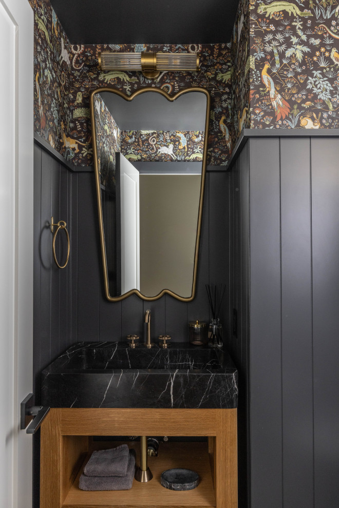 Inspiration for a transitional powder room remodel in San Francisco