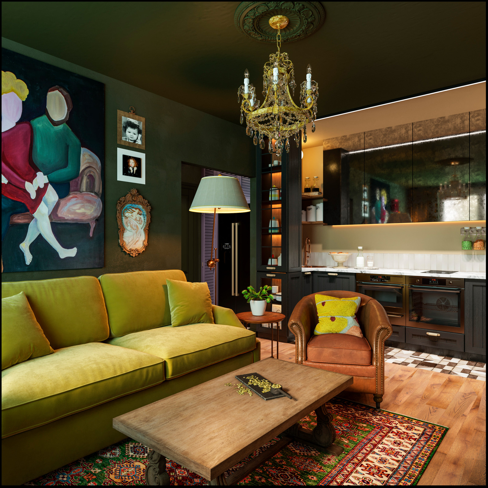 Дизайн квартиры 60 м2 в новостройке от ПИК 2 вариант