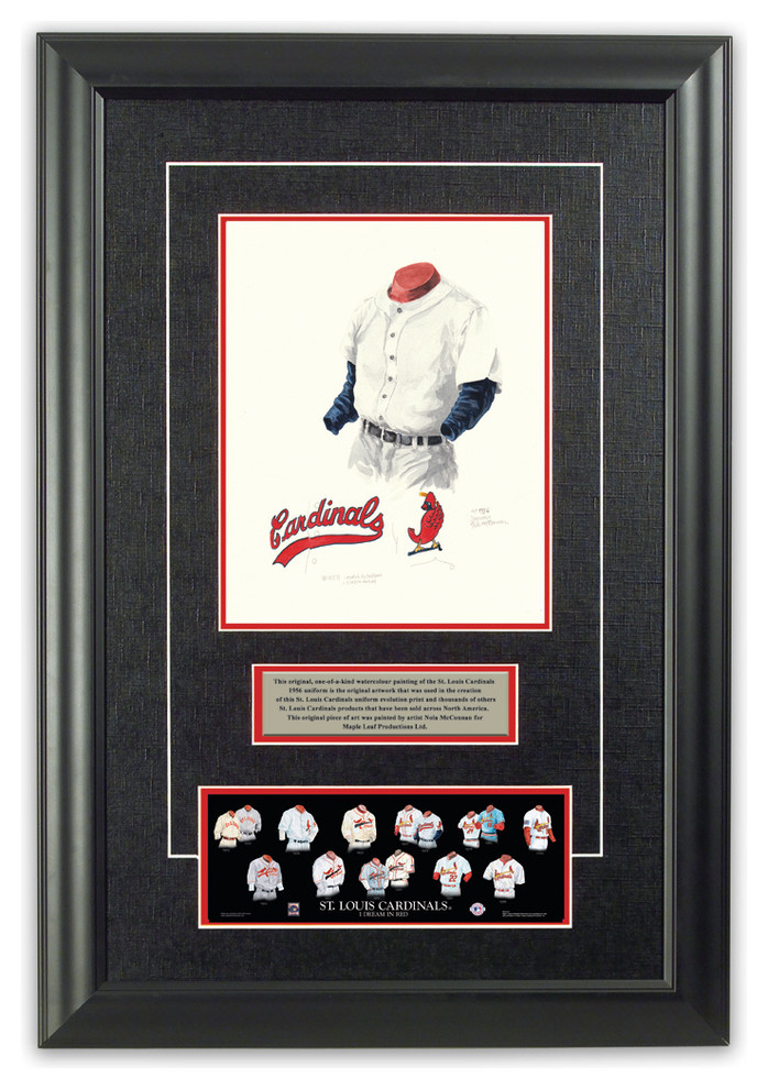 Original Art of the MLB 1956 St. Louis Cardinals Uniform