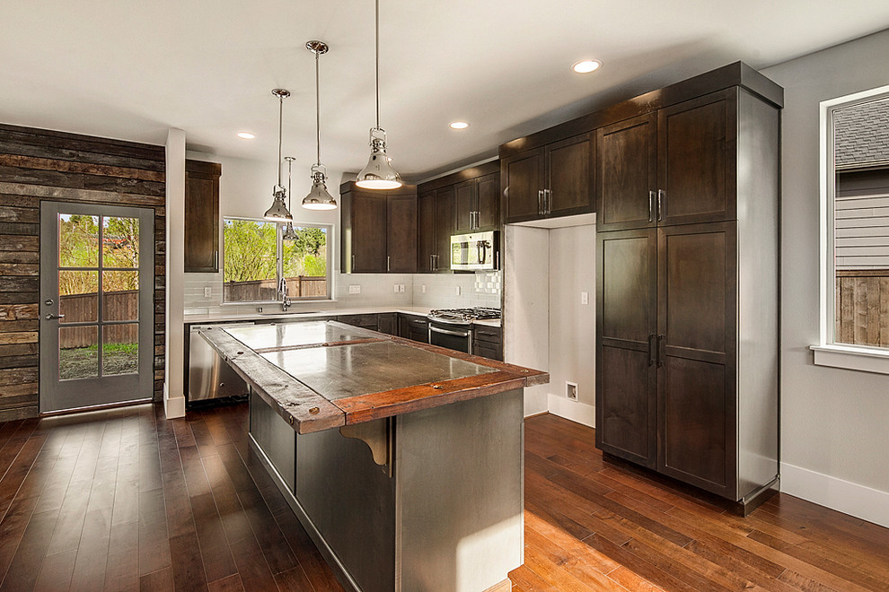 Example of a mountain style kitchen design in Seattle