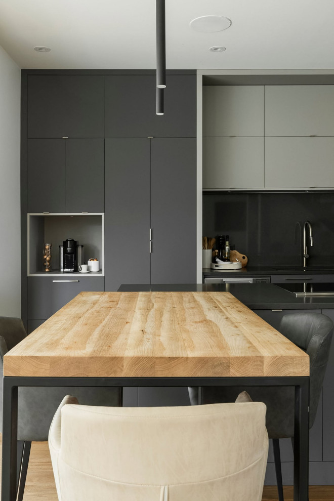 Modern Monochromatic Kitchen Rosemere
