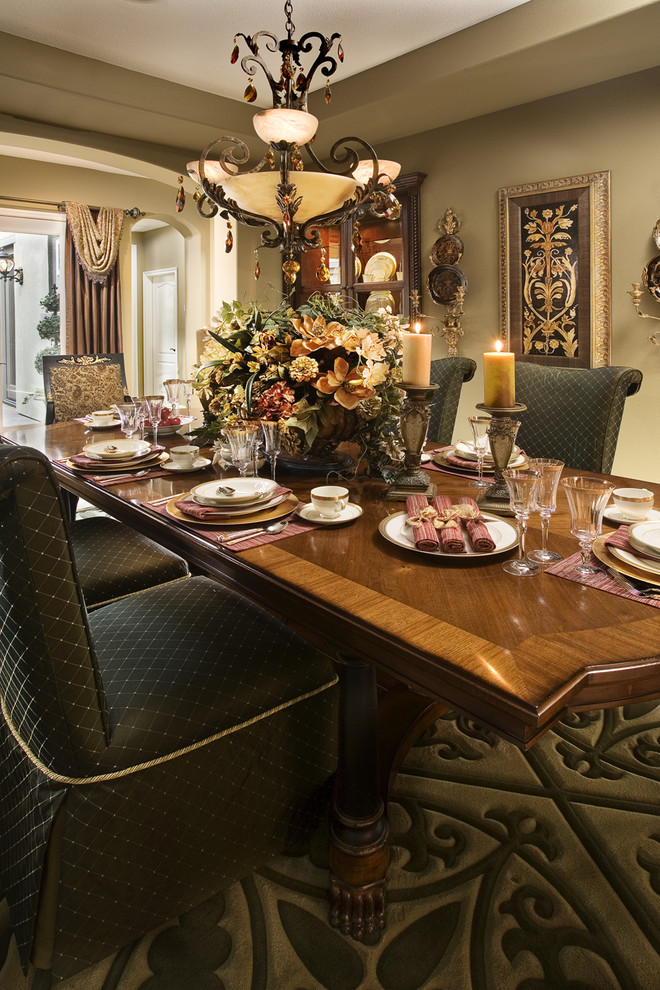 This is an example of a mediterranean dining room in Orange County.