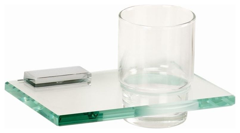 Alno Tumbler Holder with Glass in Polished Chrome