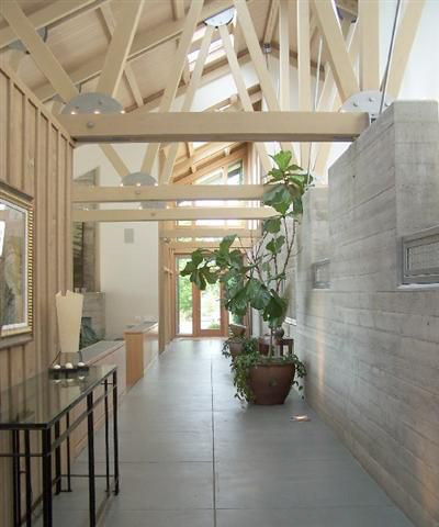 Exposed beams in Seattle architecture
