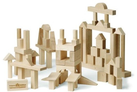 Natural Wooden Toy Blocks Advanced Builder Set