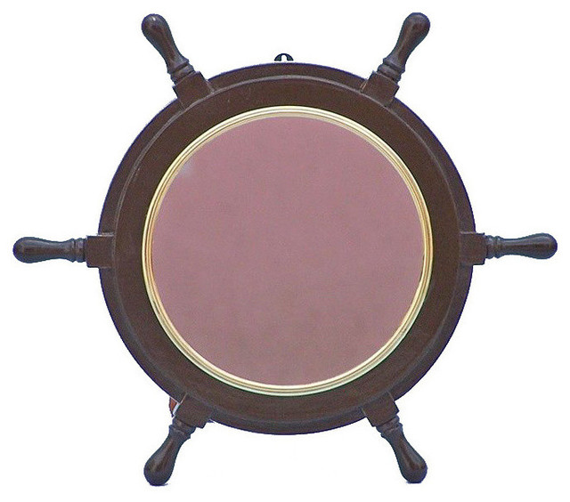 Pirate Ship Steering Wheel Mirror Wood And Br Pirate Ship Steering Wheel Mirror Wood And Br