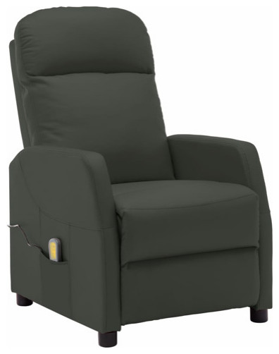 vidaXL Massage Chair Leisure Recliner for Home Theater Anthracite Faux Leather
