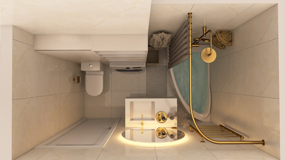 Ванна в светлых тонах