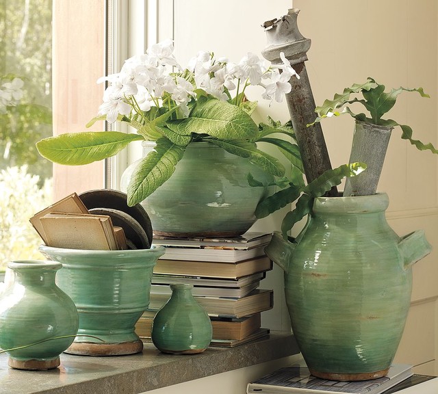 Marissa Ceramic Collection - Pottery Barn - Traditional - Indoor Pots