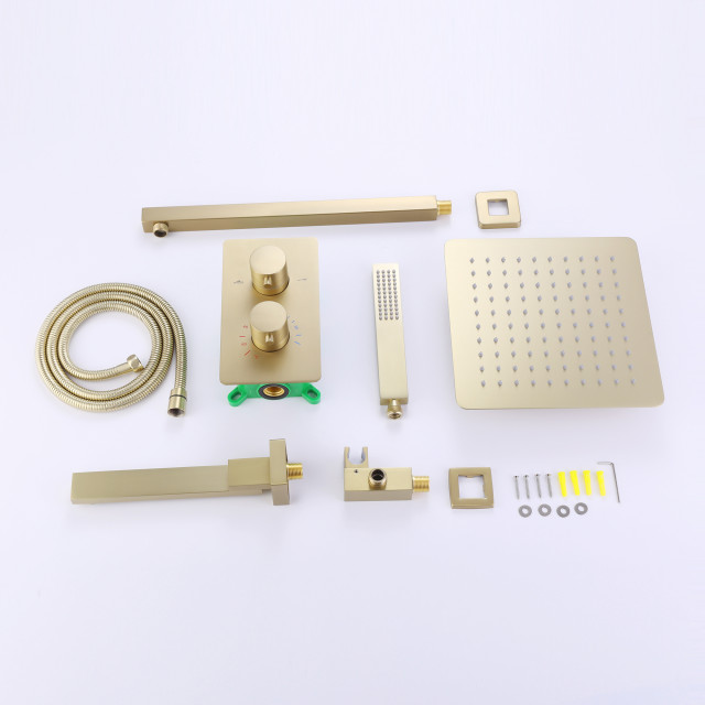 Wall Mounted 3-Function Thermostatic Shower System with Rough-In Valve ...