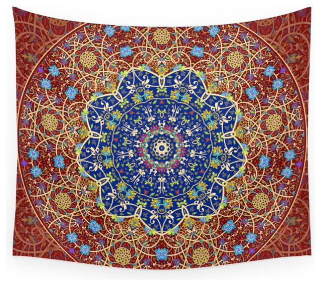 Society6 Woven Star In Blue And Red Wall Tapestry Mediterranean