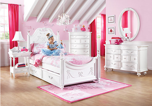 Disney Princess White Twin Poster Bedroom - Contemporary ...