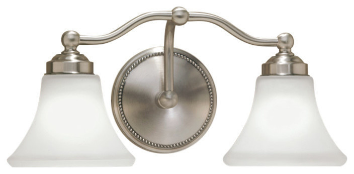 Soleil 2-Light Sconce, Brush Nickel With Flared Glass