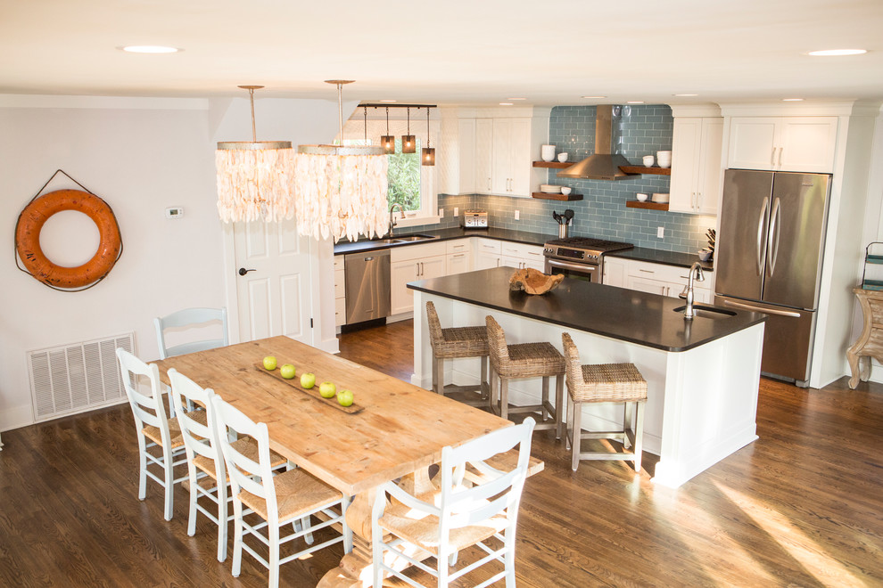 This is an example of a beach style kitchen in Atlanta.