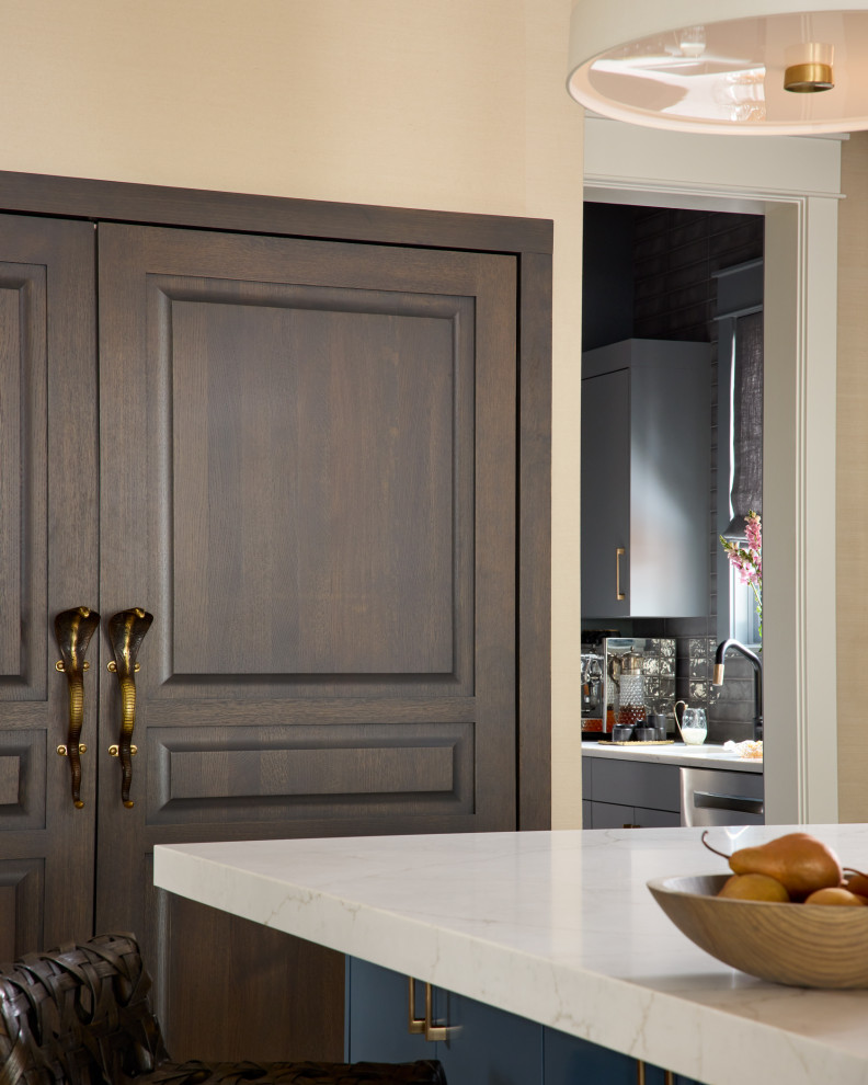 Multi-Toned Kitchen Cabinetry & Brass Hardware - Contemporary - Kitchen ...