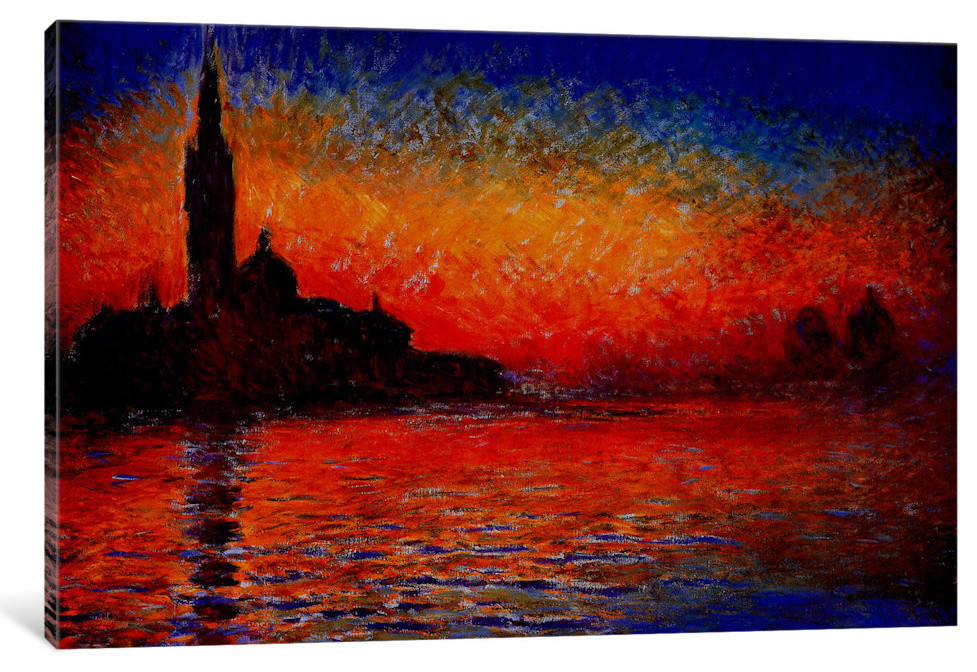 "Sunset in Venice" by Claude Monet, 26x18x1.5"