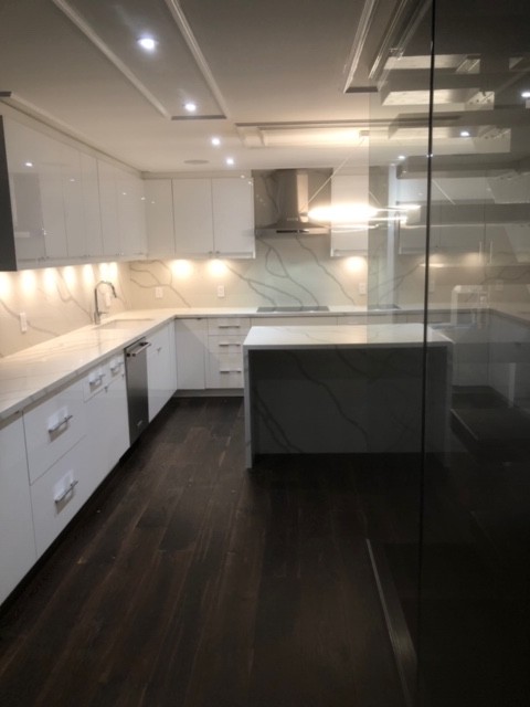 Waterfall Marble Island Kitchen