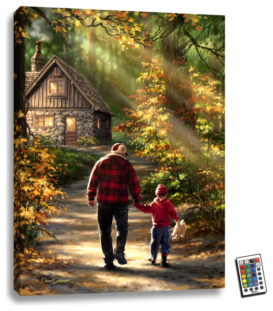 "The Path" 18x24 Fully Illuminated LED Wall Art Rustic Prints And