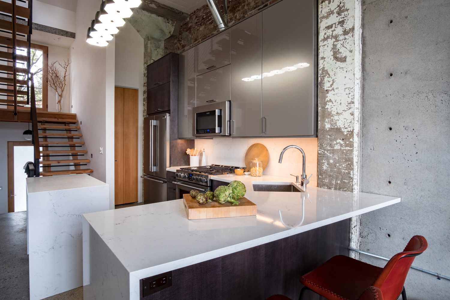 Super Sleek Loft Kitchen