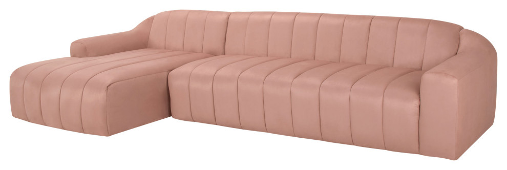Coraline Petal Microsuede Fabric Sectional Sofa, HGSN425