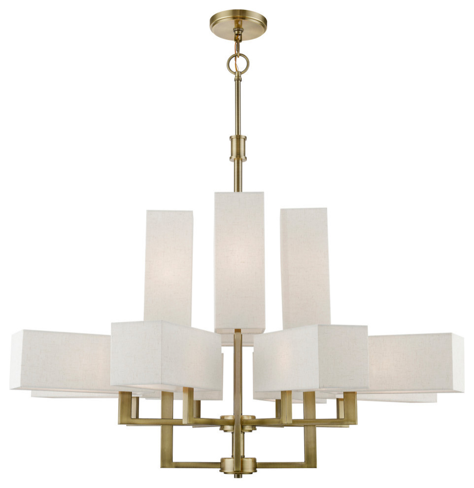 Rubix 12 Light Antique Brass Extra Large Foyer Chandelier ...