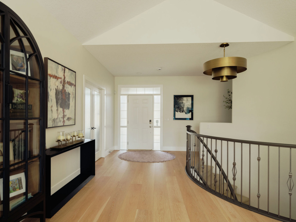 Transitional home design photo in Edmonton