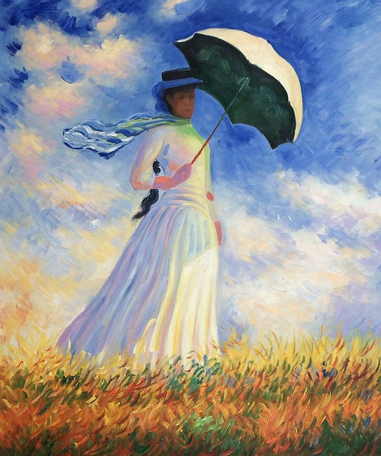Woman with a Parasol (Facing Right) - Traditional - Paintings - by  overstockArt | Houzz
