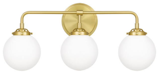 Quoizel Landry 3 Lt Bath Light Lry8624y Satin Brass Contemporary Bathroom Vanity Lighting By Luna Warehouse