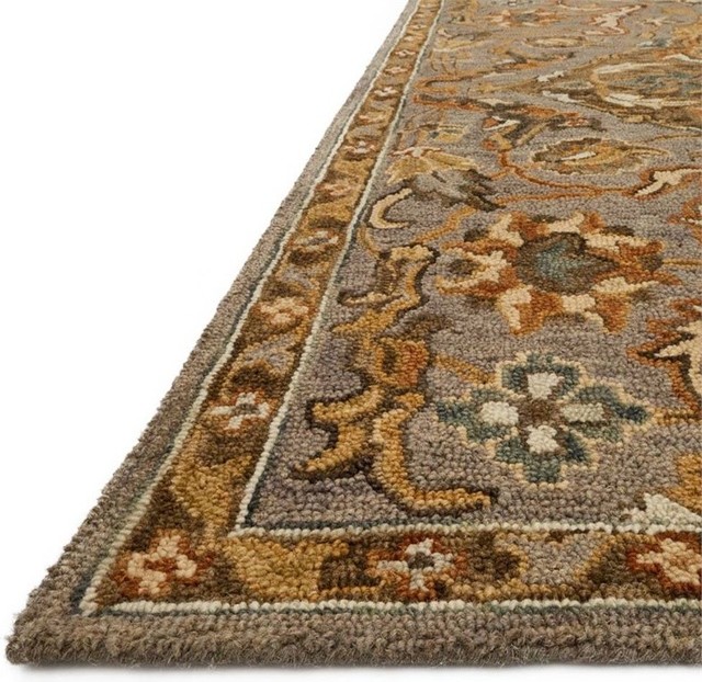 Loloi Victoria 2'6" x 7'6" Hand Made Wool Runner Rug in Gray