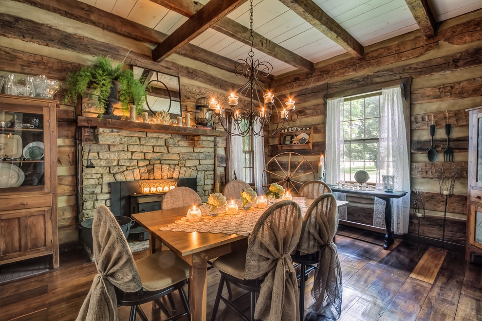 Gentry Farm Log  Cabin  Dining  Room  Left Rustic Dining  